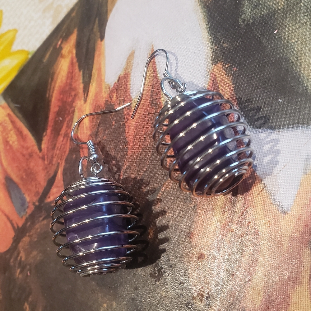 Purple Stone Earrings